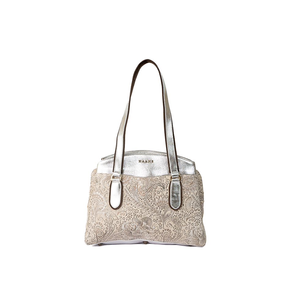 Serene White Leather Handbag