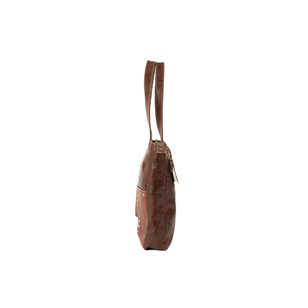 Tri-coloured Leather Shoulder Bag
