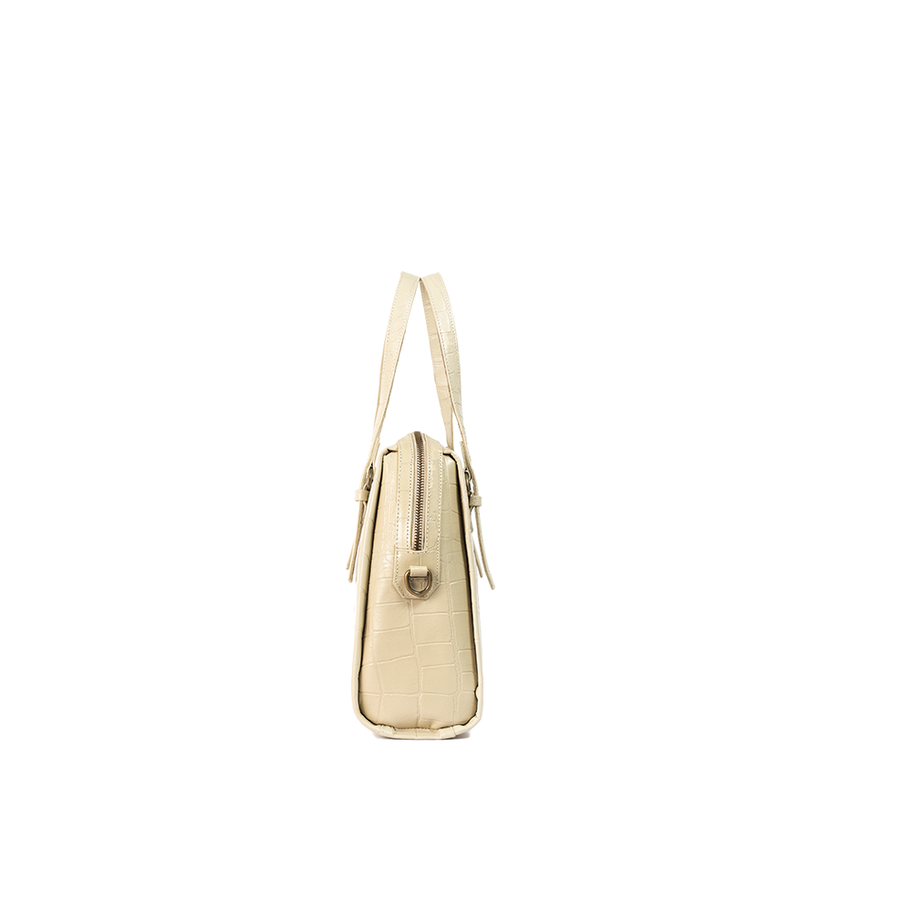 Whimstrap White Leather Handbag