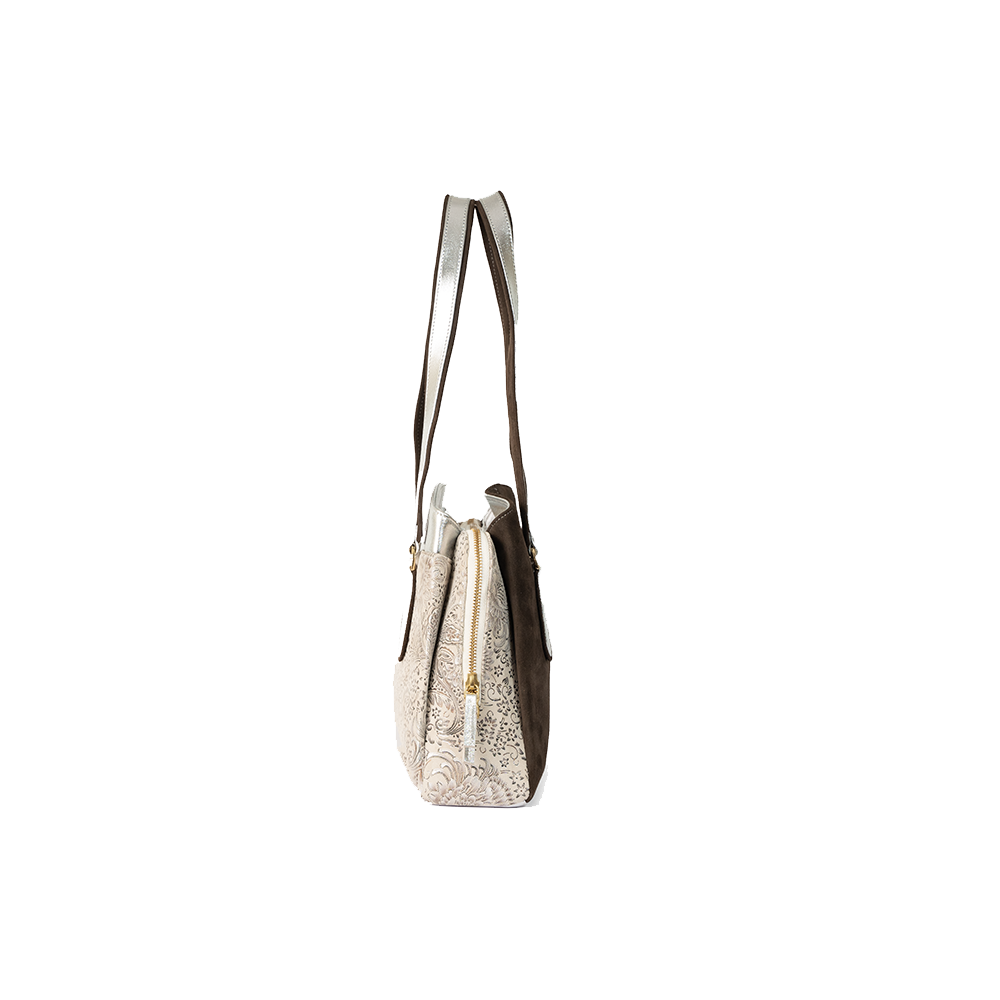 Serene White Leather Handbag