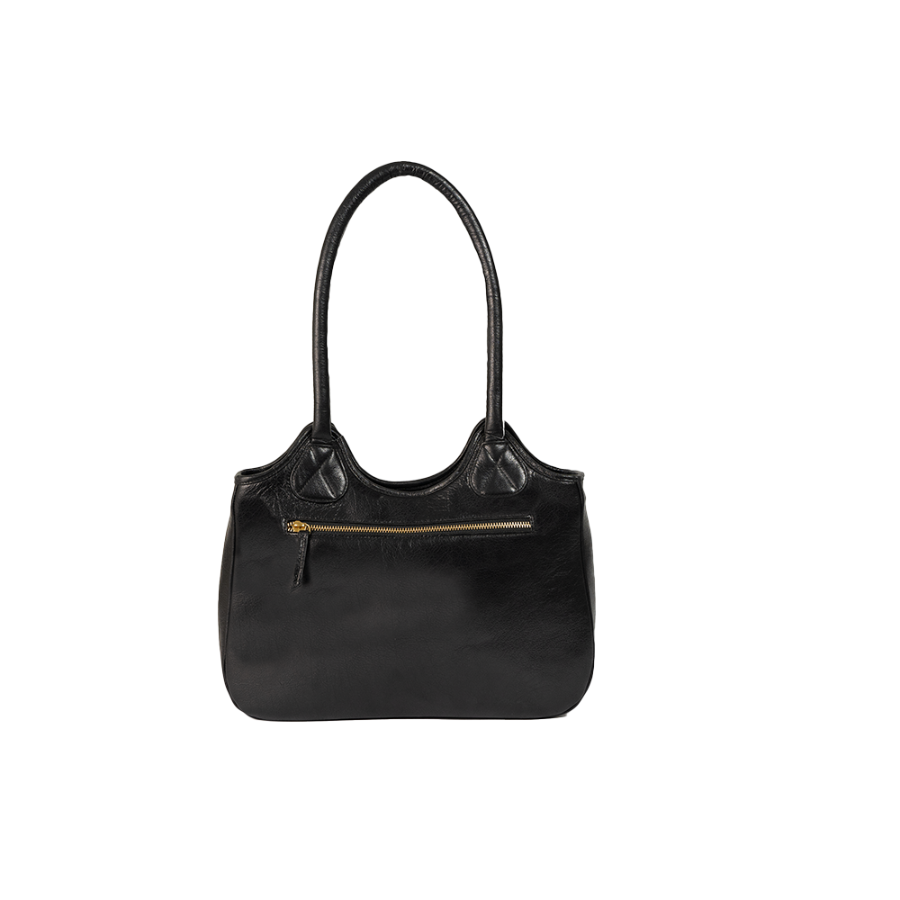 Serene Black and White Leather Handbag